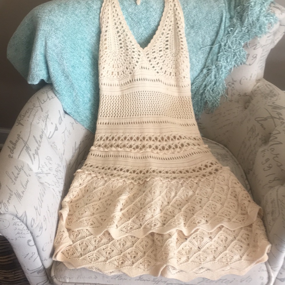 Cream lace summer dress